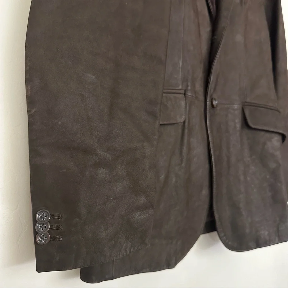 Banana Republic Brown Leather Blazer Coat
